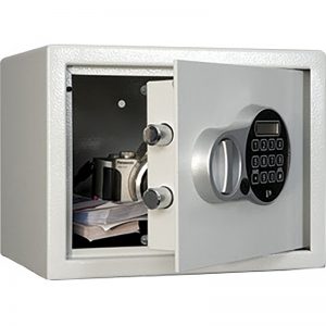 Coffre-fort hôtel Securi Protect — serrure électronique et clés de secours